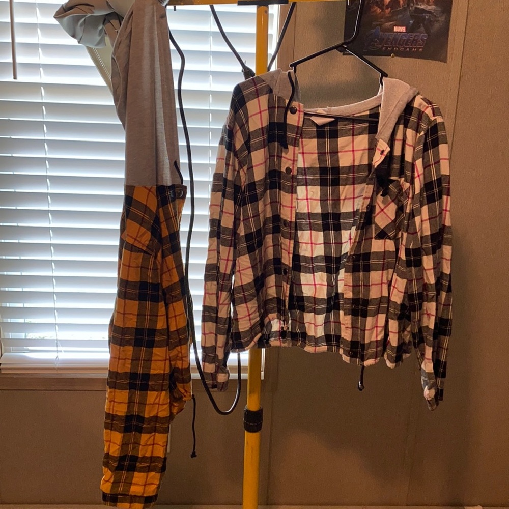 Two open long sleeve hoodies